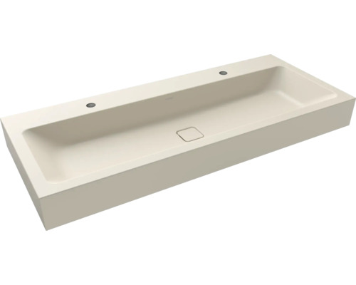 Doppelwaschtisch Kaldewei Cono 120x50 cm warm beige 20 matt emailliert perleffekt Aufsatzwaschtisch für Badezimmer
