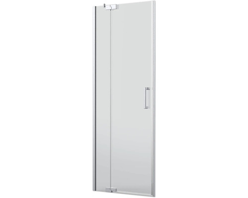 Drehtür für Nische Jungborn Sette 800x2000 mm Festteil links Anschlag links Echtglas Klar hell silber mit schmutzabweisender Glasbeschichtung und Stangengriff Duschwand mit Tür aus Glas