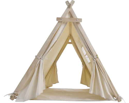 Tipi-Zelt aus Holz und Stoff