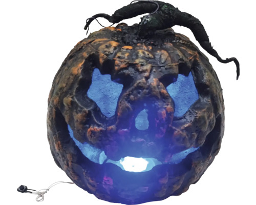 Dekorative Halloween Kürbislaterne mit Gesicht und Beleuchtung