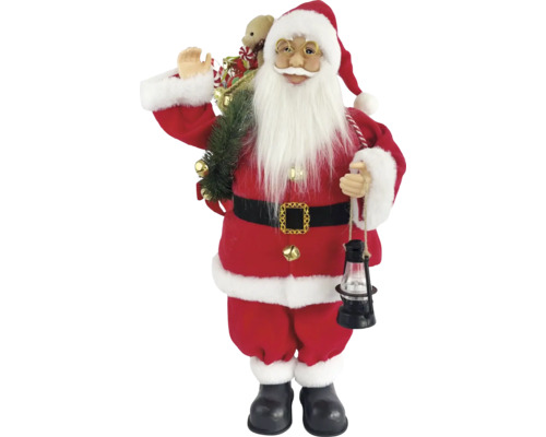 Dekofigur Weihnachtsmann mit Geschenkssack 33x31x64 cm animiert mit Soundeffekt