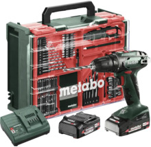 Metabo Akku-Bohrschrauber-Set mit Bohrer- und Bit-Set, Ladegerät und Akkus in Werkzeugkoffer