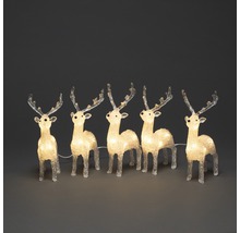 Dekorative Rentier-Lichterkette mit fünf leuchtenden Rentieren für die Weihnachtszeit