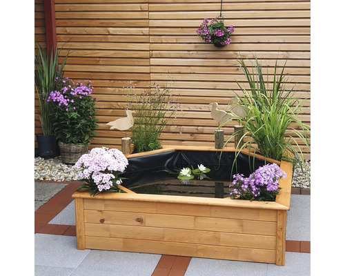 Hochteich promadino Miniteich Hochteich mit 4 seitl. Pflanzzonen, honigbraun mit Teichfolie 144 x 144 x 40 cm Hochteich promadino Miniteich Hochteich mit 4 seitl. Pflanzzonen, honigbraun mit Teichfolie 144 x 144 x 40 cm
