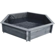 Hochteich promadino Miniteich 6eck-Hochteich , grau mit Teichfolie 222 x 192 x 40 cm