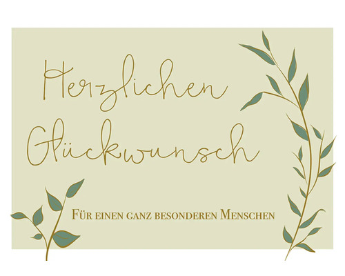 Postkarte Herzlichen Glückwunsch für einen ganz besonderen Menschen 14,8x10,5 cm Grußkarte mit dem Text Herzlichen Glückwunsch für einen ganz besonderen Menschen