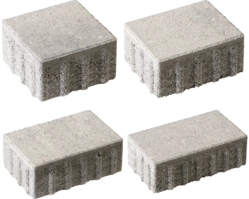 Vier graue Pflastersteine