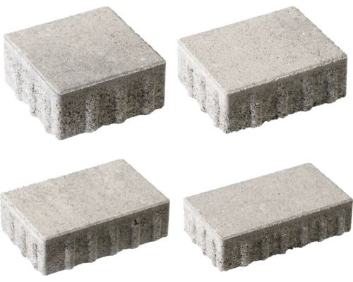 Vier graue Pflastersteine