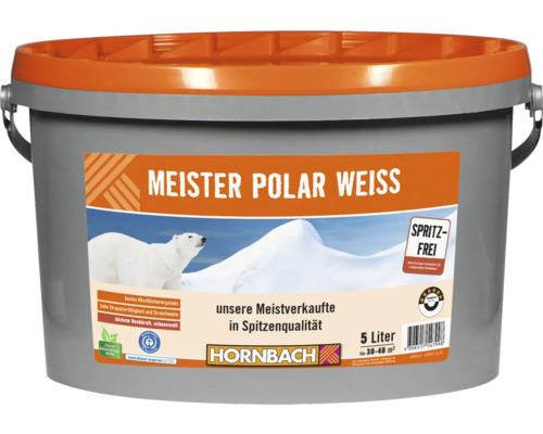 Meister Polar Weiss Innenfarbe im Eimer, 5 Liter