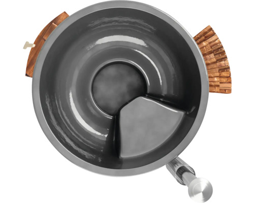 Gartengrill mit Holzelementen von oben