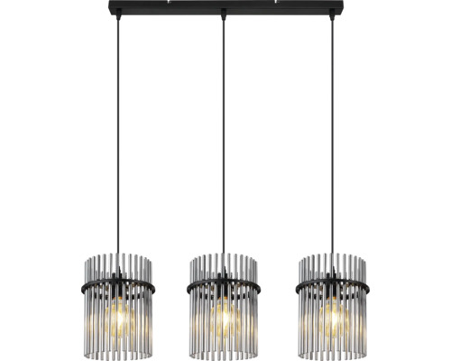 Dreiflammige Pendelleuchte mit Metallstreben