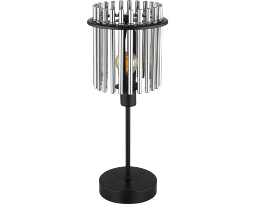 Tischleuchte mit Metallelementen und Glühbirne