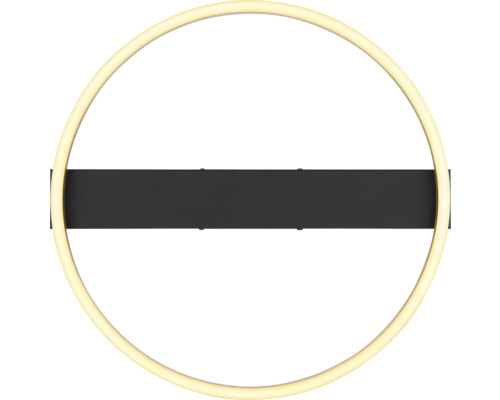 Runde Wandleuchte mit LED-Ring und schwarzer Halterung