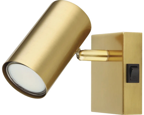Goldene Wandleuchte mit Schalter
