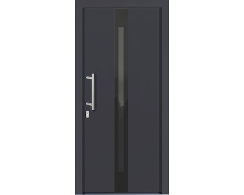Moderne Haustür mit Glasausschnitt und Griff