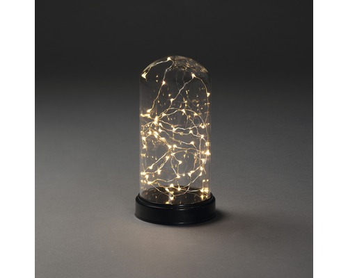 Dekoleuchte mit Drahtlichterkette Konstsmide 50 LEDs Lichtfarbe bernstein 50 LEDs Dekorative Glasglocke mit LED Lichterkette