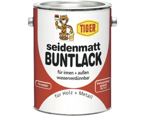 Tiger seidenmatt Buntlack RAL7016 anthrazitgrau 2,5 L Dose seidenmatter Buntlack für den Innen- und Außenbereich geeignet für Holz und Metall