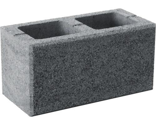 Zaun Modern gestr Hellgraumix Nu.P Grauer Betonblock mit zwei Aussparungen