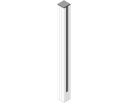 Pfosten Aluminium universal 6,8 x 6,8 x 127 cm weiß