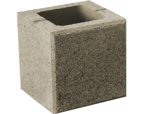 Zaunstein Modern gestr. Beigemix Halb Hohlblockstein aus Beton