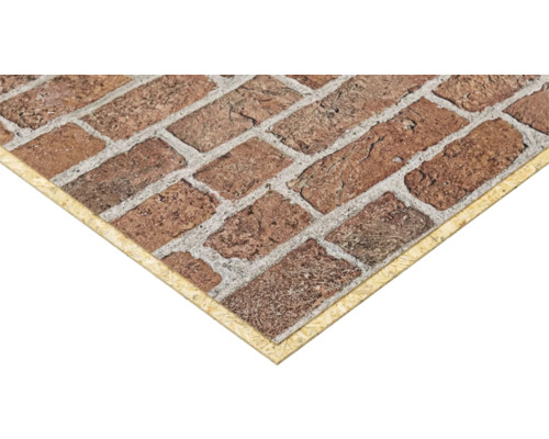 Nahaufnahme einer Bodenplatte in Ziegeloptik mit umlaufendem Rahmen.