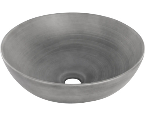 Aufsatzwaschbecken SLIM rund 39,5x39,5 cm dunkelgrau matt ohne Beschichtung Aufsatzwaschbecken aus Metall