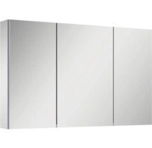 Spiegelschrank Jungborn 3-türig 100,6 x12,9x61,8 cm grau mit einseitigen Spiegeltüren und Seitenverspiegelung