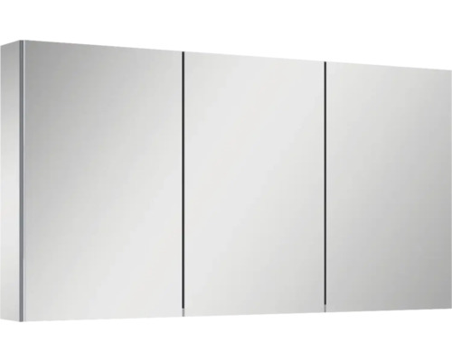 Spiegelschrank Jungborn 3-türig 120,6x12,9x61,8 cm grau mit einseitigen Spiegeltüren und Seitenverspiegelung