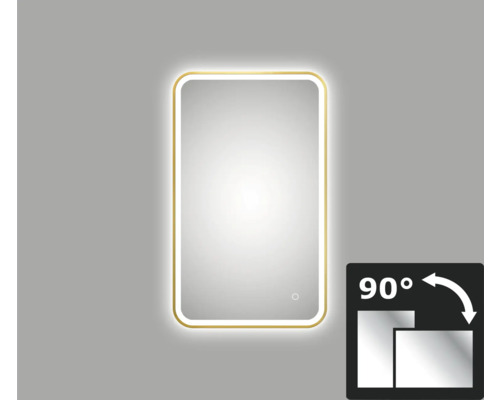 LED-Lichtspiegel DSK Chrystal Juno 2.0 gold 45x75 cm