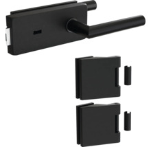 Ganzglastürbeschlagset mit Türklinke und Schlosskasten