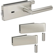 Glastürbeschlagset mit Griff und Schloss