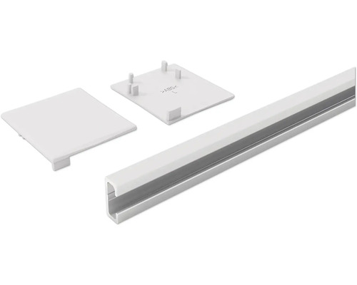 Pertura Distanzprofil 10 mm für Glasschiebtür-Komplettset´Set Silber (EV1) L:2 m Aluminiumprofil mit Abdeckung und Endkappen