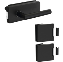 Glastürbeschlag-Set mit Türdrücker und Glasklemmen