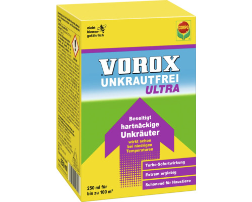 Unkrautfrei Compo Vorox Ultra Konzentrat 250 ml für 100 m² Vorox Unkrautfrei Ultra Unkrautvernichter Packung