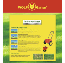 Wolf Garten Logo. Informationen zur Rasenpflege mit Rasensamenstreuer.