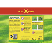Wolf Garten Turbo-Nachsaat Schatten zur Rasenreparatur und Nachsaat für schattige Rasenflächen, Nettogewicht 2,4 Kilogramm für 120 Quadratmeter