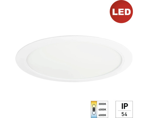 LED Einbauleuchte Deckenleuchte e2 STYLE 30 W einstellbares Weiß 1-flammig IP 54, weiß (2440121300196)