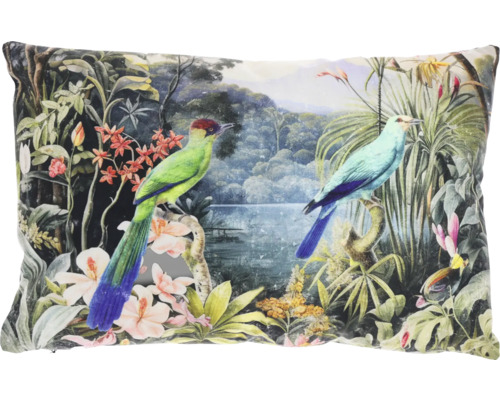 Dekokissen Tropical Birds grau 40x60 cm