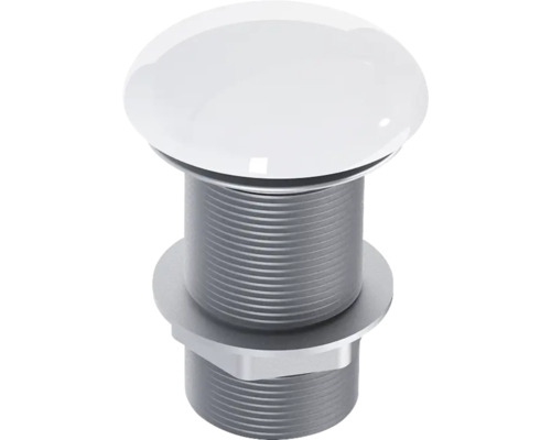 Ablaufventil Jungborn CLICK CLACK 1 1/4" weiß hochglanz für Waschtisch ohne Überlauf Waschbeckenstöpsel aus Metall und Kunststoff
