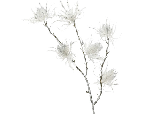 Schneeblume Kunststoff weiß Dekorativer Zweig mit weißen Blüten für saisonale Dekorationen
