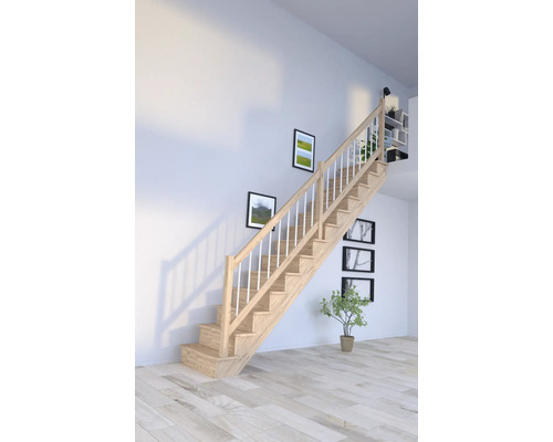 Pertura Wangentreppe Atanas Eiche mit setzstufen Unbehandelt eiche Seitenwange gerade 80 cm 13 Stufen / 14 Steigungen Stabgeländer Pertura Wangentreppe Atanas Eiche mit setzstufen Unbehandelt eiche Seitenwange gerade 80 cm 13 Stufen / 14 Steigungen Stabgeländer