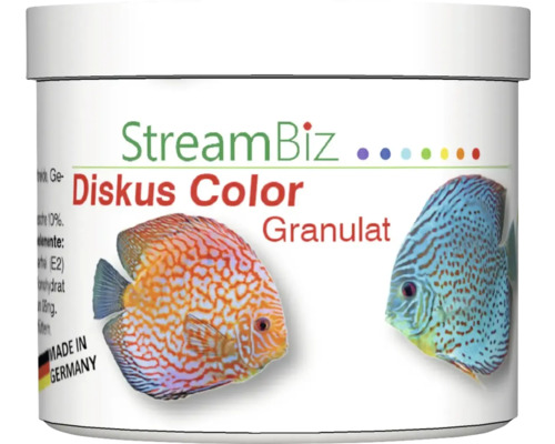Aquariumfischfutter StreamBiz Diskus Color Granulat, Farbfutter 80 g StreamBiz Diskus Color Granulat Fischfutter Dose