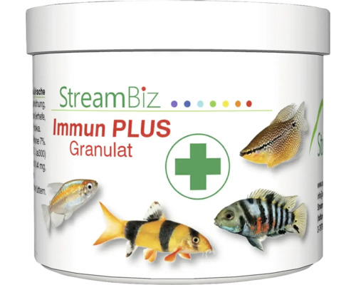 Aquariumfischfutter StreamBiz Immun Plus Granulat 80 g StreamBiz Immun PLUS Granulat Fischfutter Dose