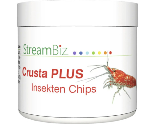 Aquariumfischfutter StreamBiz Crusta Plus Insekten Chips 40 g StreamBiz Crusta Plus Insekten Chips für Zierkrebse