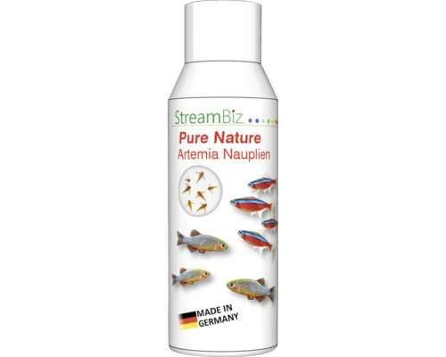 Aquariumfischfutter StreamBiz Pure Nature – Artemia Nauplien 100 ml StreamBiz Pure Nature Artemia Nauplien Fischfutter in einer Flasche
