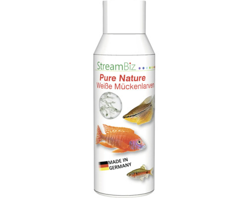 Aquariumfischfutter StreamBiz Pure Nature – Weiße Mückenlarven 100 ml Stream Biz Pure Nature weiße Mückenlarven Fischfutter in der Dose