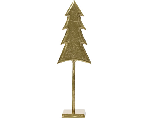 Dekoobjekt Weihnachtsbaum Aluminium gold Dekorativer goldfarbener Weihnachtsbaum aus Metall