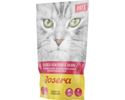 Katzenfutter nass Josera Paté Gulasch vom Rind & Huhn 85 g getreidefrei Katzenfutter nass Josera Paté Gulasch vom Rind & Huhn 85 g getreidefrei