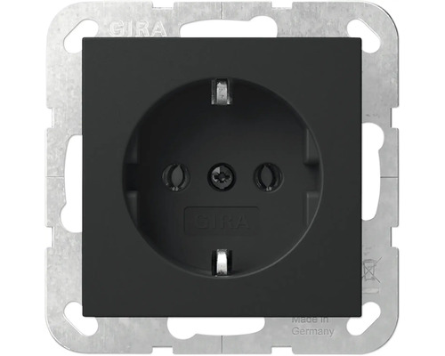 Steckdose Gira E2, schwarz matt Gira Steckdose mit Rahmen