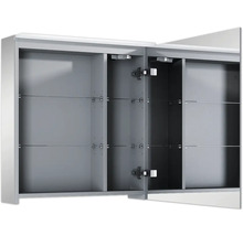 Offener Spiegelschrank mit Regalböden